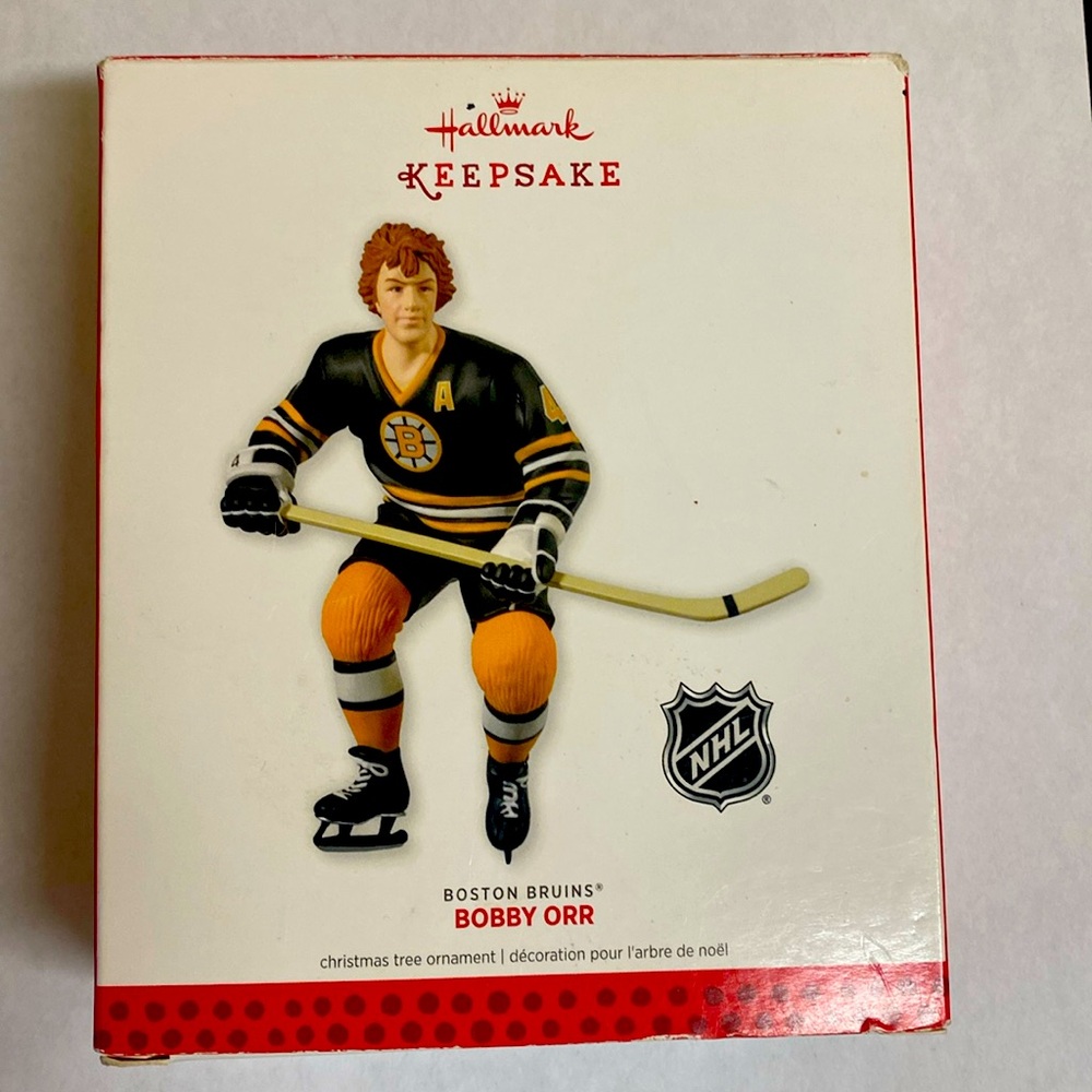Bobby Orr Christmas Ornament 2013 Hallmark Boston Bruins Excellent Condition
